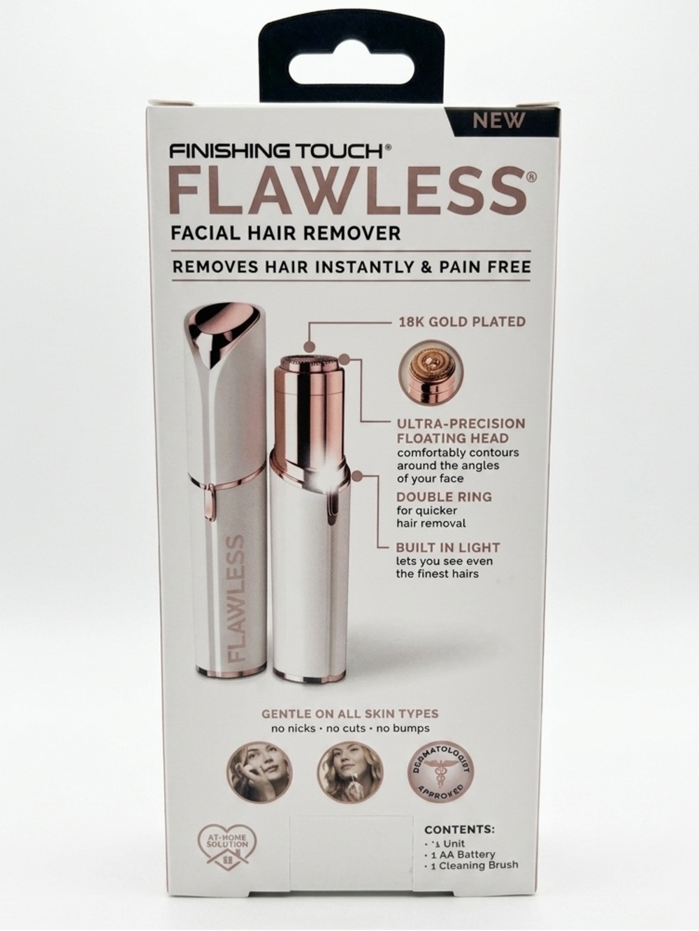 Flawless Finishing Touch Facial Hair Remover 18K Gold Plated - Picture 2 of 3